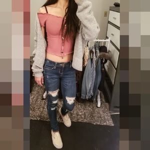 BooHoo Comfy Light Gray Knit sweater